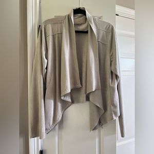 BlankNYC Drape Front Faux Suede Jacket